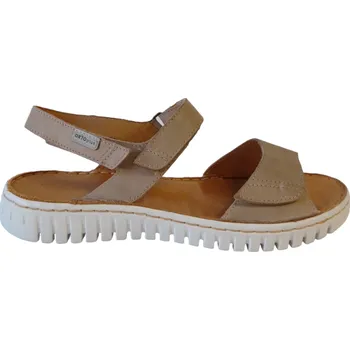 Dámské sandále 8017 - 06 zdravotní kožené sandály v přírodní barvě na bílé podešvi 40