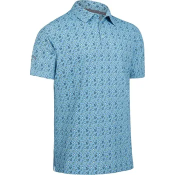 Pánské oblečení Callaway All Over Drinks Novelty Print Polo M, Blue Grotto, pánské