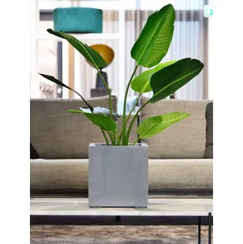 Květináč Květináč Alfa cube šedý 20x20x20cm - Do interiéru a exteriéru