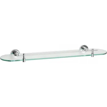 Obývací pokoj FORYOU – Polička koupelnová skleněná s úchyty – chrom – 01183