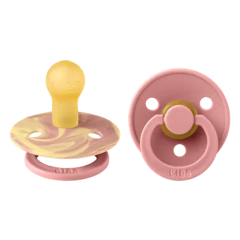 dudlíky BIBS Colour dudlík z přírodního kaučuku 2ks - Tie Dye Morning Sunset + Dusty Pink Velikost: 2 125296