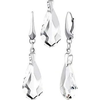 Šperk Stříbrná sada šperků ve tvaru kapky čiré se Swarovski® Crystals LSW6100P24CSET