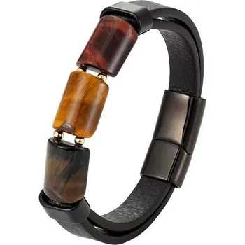 Náramek Pánský kožený náramek Manuel, Black