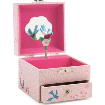 hrací skříňka DJECO Hrací skříňka růžová Sýkorka