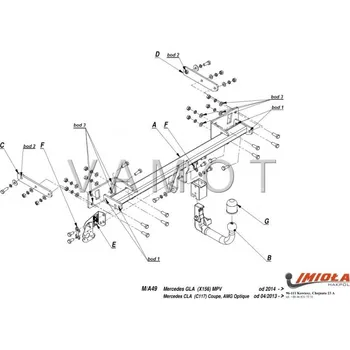 Tažné zařízení Tažné zařízení Mercedes GLA (X156) bajonet