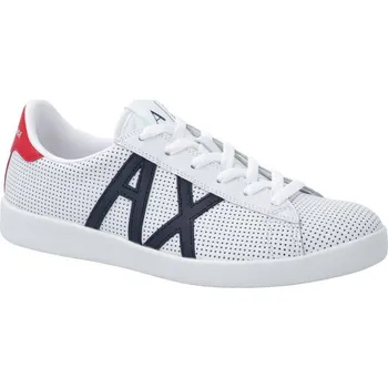 Pánská obuv Armani Exchange Plátěné tenisky s přídavkem kůže | Barva:bílý | Velikost:41