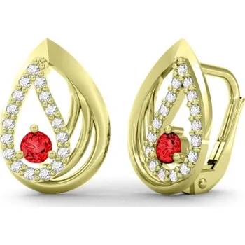Náušnice Couple, Elegantní náušnice Sigalit, žluté zlato a&nbsp;barevné zirkony, 585-66-3-0411.0Z00.0.00.104.08
