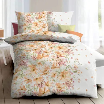 Povlečení Kaeppel | Krepové povlečení Dana oranžová, 140x200, 70x90