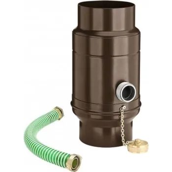 sběrač dešťové vody zachytávač vody s přípojnou hadicí pozinkovaný hnědý průměr 100 mm