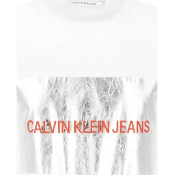 CALVIN KLEIN JEANS Tričko INSTITUTIONAL SILVER BOX | Barva:bílý | Velikost:XL