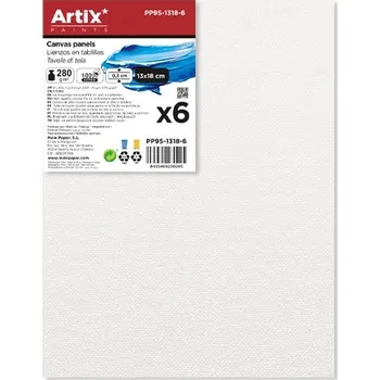 Malířské plátno Main Papel S.L. Malířská plátna na desce 13×18cm sada (6ks) 280g/m2