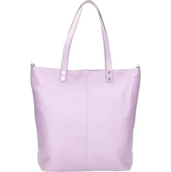 Kožená velká dámská shopper kabelka Juliette fialová