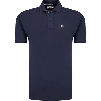 Pánské tričko Tommy Jeans Polokošile TJM EMBOSSED COLLAR | Barva:tmavě modrá | Velikost:M