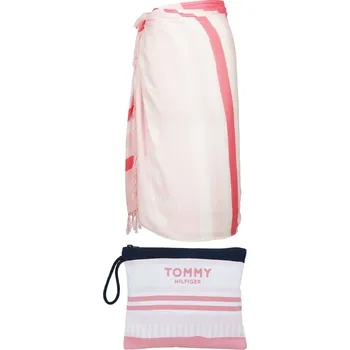Módní doplněk Tommy Hilfiger Pareo + váček | Barva:růžová | Velikost:OS