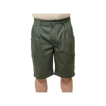 Pánské kalhoty Actual Fashion Pánské myslivecké kraťasy - zelené s kapsami - Velikost 54