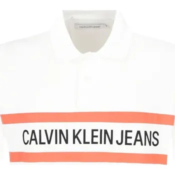 CALVIN KLEIN JEANS Polokošile STRIPE INSTIT | Barva:bílý | Velikost:XXL