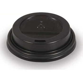 Jednorázové nádobí Víčko vypouklé černé pro papírové kelímky průměr 73mm/100ks 100030660