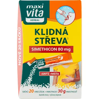 Přírodní produkt Maxi Vita Herbal Klidná střeva Simethicon 80 mg