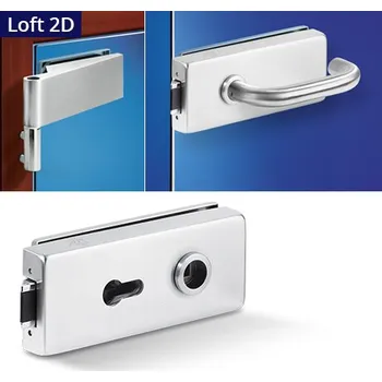 Dveřní kování ACT SERVIS ACT - Sada Loft HR pro skl. dveře Provedení: PZ (vložkový zámek), Povrch: IN - nerez