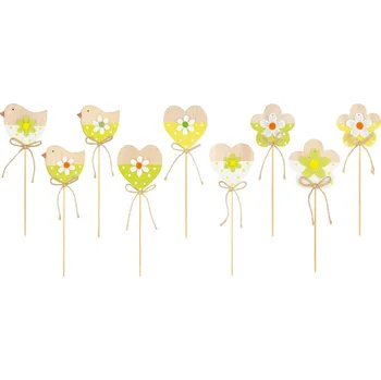 Dekorace do dětského pokoje Zápich dřevěný 6 cm se špejlí - kuřátko