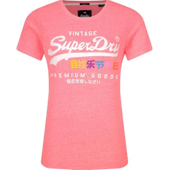 Dámské tričko Superdry Tričko Premium Goods | Barva:růžová | Velikost:XS