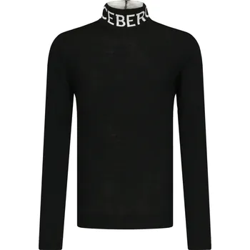 Pánský svetr Iceberg Vlněný rolák | Barva:černý | Velikost:XXL