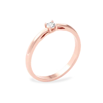 Prsten SOLUNA Půvabný zlatý prsten se zirkonem NOVELL růžové zlato VELIKOST: 51 - 16,2 mm
