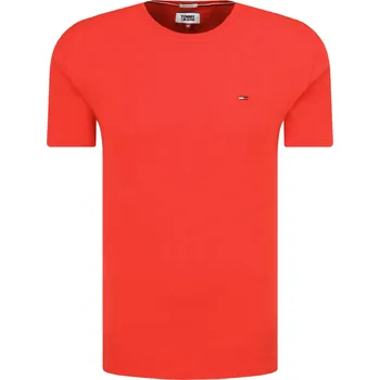 Pánské oblečení Tommy Jeans Tričko TJM ESSENTIAL SOLID | Barva:červený | Velikost:L
