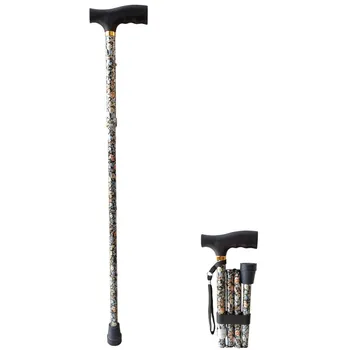 DMA Praha Duralová hůl skládací 411 A květina KV/tmavě zelená