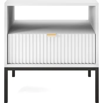 Noční stolek PSK Noční stolek NEMO, Bílá 54 cm Dekor nohou: Černé