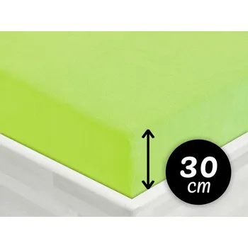 Prostěradlo Froté napínací prostěradlo na vysokou matraci FR-019 Zářivě zelené 90 x 220 - výška 30 cm