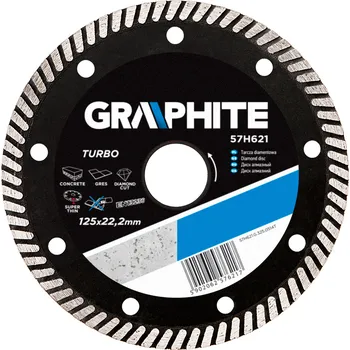 Řezný kotouč GRAPHITE Kotouč diamantový 125x1,4x22 TURBO, 57H621