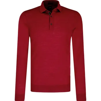 Pánské tričko boss Vlněné polokošile Dimauro | Barva:vínový | Velikost:L