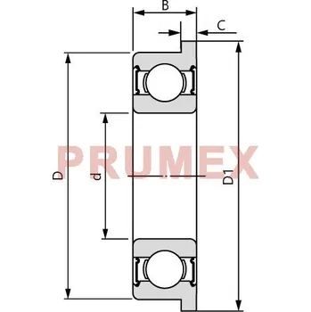 ZEN F 61803-2RS (6803-2RS) kuličkové ložisko s přírubou