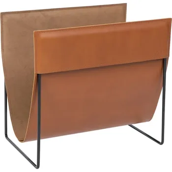 Úložný box Miiko Design Stojan na časopisy Makasiini, kůže / hnědý