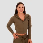 GymBeam Dámská mikina Zip up TRN olive - olivová - S