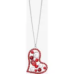 Preciosa Bižuterní přívěsek s řetízkem Loir, srdce s českým křišťálem a voskovými perlemi Preciosa, světlý siam