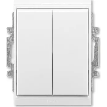 Elektroinstalační materiál Přepínač dvojitý střídavý, řazení 6+6, IP44 ABB Element, bílá ledová bílá 3558E-A52940 01