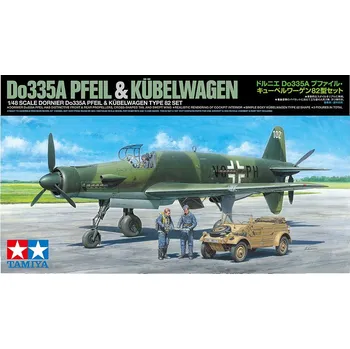 Plastikový model Tamiya Do335A Pfeil & Kübelwagen Type 82 Set 1:48