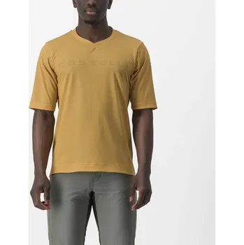 cyklistický dres CASTELLI Cyklistický dres s krátkým rukávem - TRAIL TECH 2 - žlutá