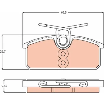 Brzdová destička Sada brzdových destiček, kotoučová brzda TRW GDB2165