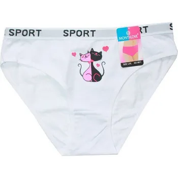 Dámské bokové kalhotky bílé DVĚ KOČKY 6611 - 592/204