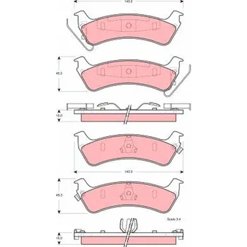 Brzdová destička Sada brzdových destiček, kotoučová brzda TRW GDB4124