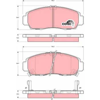 Brzdová destička Sada brzdových destiček, kotoučová brzda TRW GDB3240