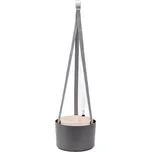 PLASTIA Květináč samozavlažovací Berberis, antracit + slonová kost, 26 cm trojzávěs