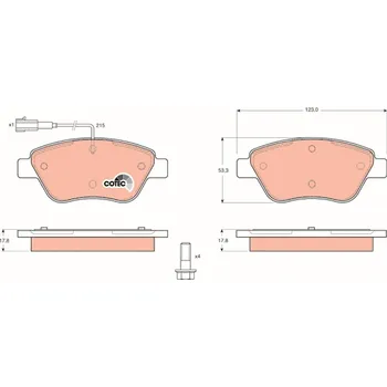 Brzdová destička Sada brzdových destiček, kotoučová brzda TRW GDB1482