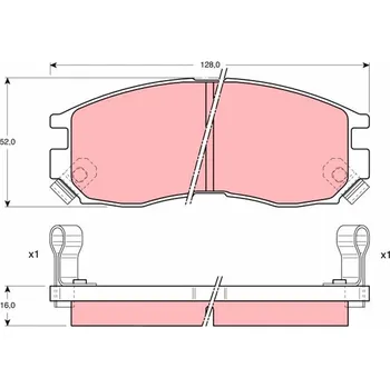 Brzdová destička Sada brzdových destiček, kotoučová brzda TRW GDB1128