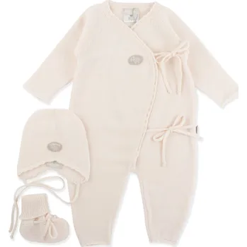 Kojenecká souprava Merino set pro miminka "Creme White" Lillelam VELIKOST: 68/6 měsíců