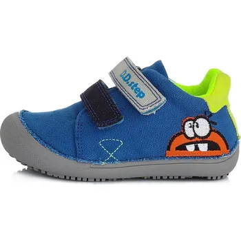 Chlapecké polobotky Modré plátěné tenisky D.D.step barefoot C063-313 (Plátěnky D.D.step)