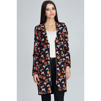 Dámské sako Dlouhé sako s ozdobným zipem s krásnými vzory M592 FIGL Velikost: S, Barva (Varianta): Vzor 82